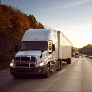 Truck driving in the highway