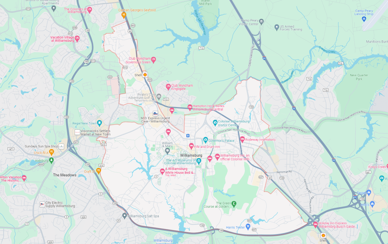 Williamsburg, VA Map